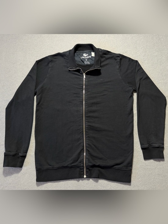 Lacoste Other - Lacoste Mens XL Size 6 Black Full Zip Sweatshirt Jacket Cotton Casual Croc Logo